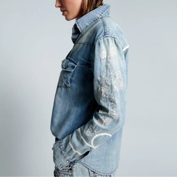 One Teaspoon Wolfgang Western Denim Shirt - Picture 12 of 16